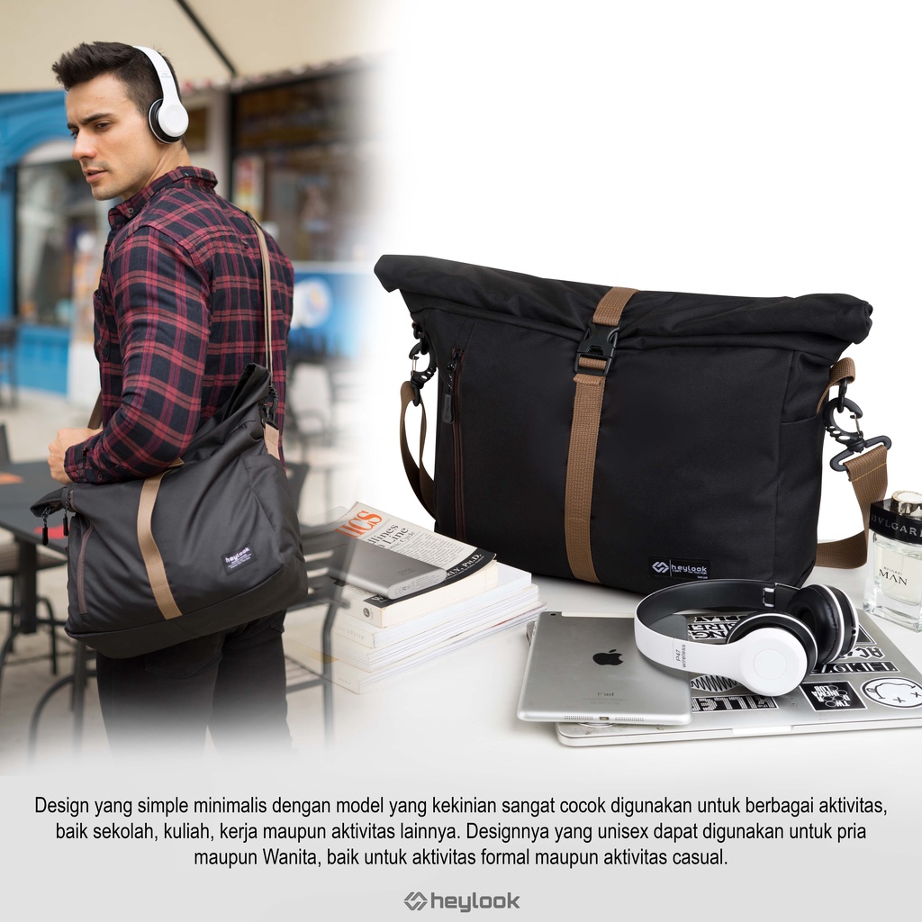 HEYLOOK Project - Tas Selempang Laptop CAMBRIDGE Multifungsi Tote Bag Pria Wanita