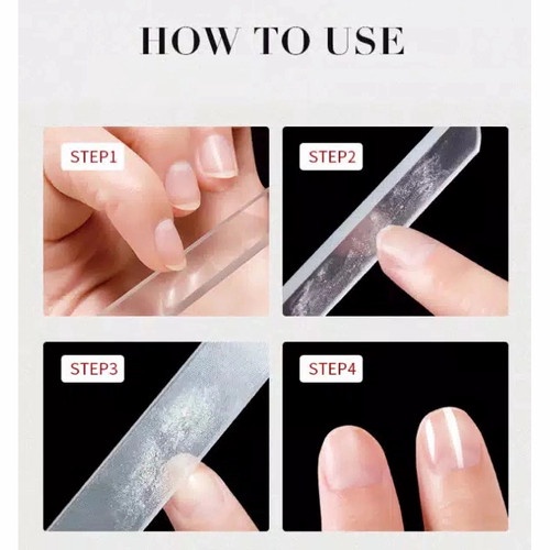 Serbagrosirmurah Kikir Kuku Bahan Kaca Pengkilap Kuku Asahan Kuku Nail Buffer Shiner Nano File Pengikir &amp; Pengkilap Kuku Nano Glass