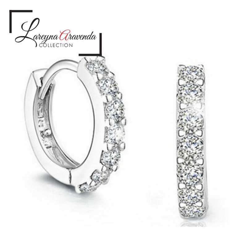 Lareyna Aravenda Anting Wanita S925 Simple Kristal Crystal Klasik Retro AT051