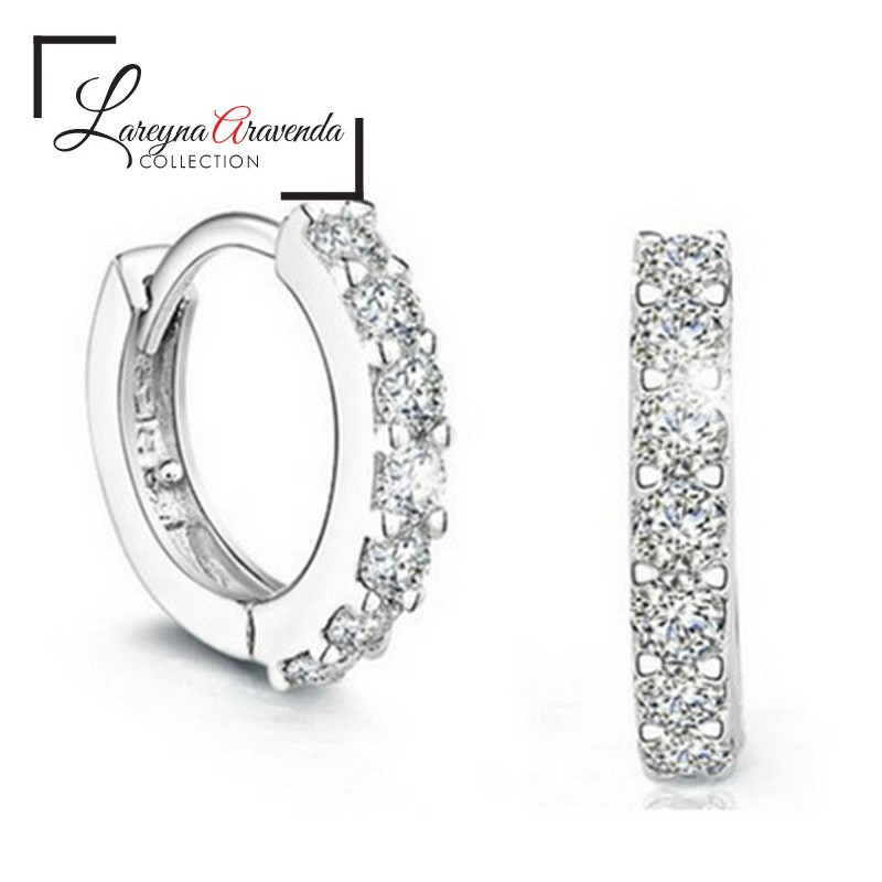 Anting Wanita Titanium Motif Kristal Crystal Anti Karat Non Alergi AT051