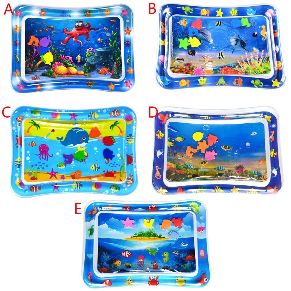 R-bantal Tiup Motif Print Bunga / Hewan Laut Untuk Mainan Edukasi Dini Bayi / Anak