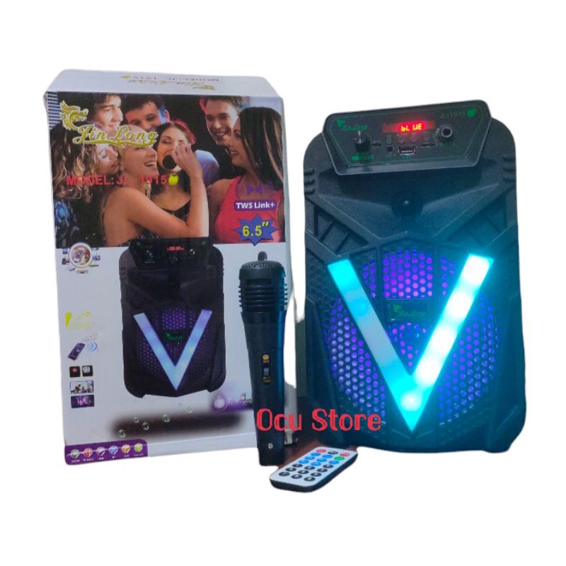 Speaker bluetooth karaoke 8,5 inch x bass radio fm LED extra bass Best Qualiity cas rechargeable super bass speaker jinlong Termurah