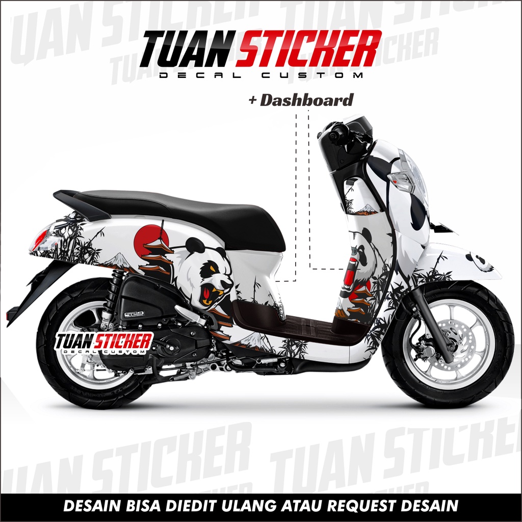 Sticker Striping Decal Scoopy New, decal scoopy, cetak striping decal Scoopy Plus Dashboard Panda wh