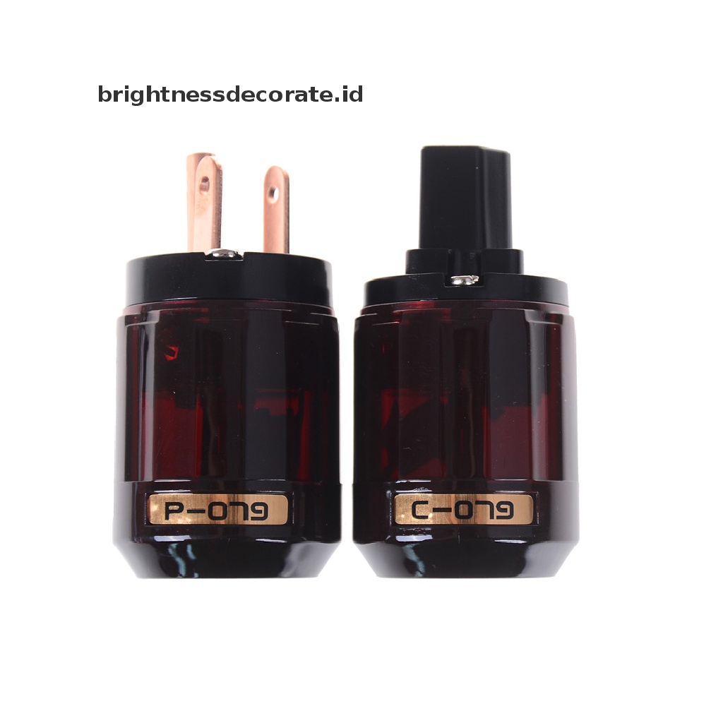 Konektor Power Plug Audio Hifi C-079 Iec Female P-079 Male Us Lapis Emas