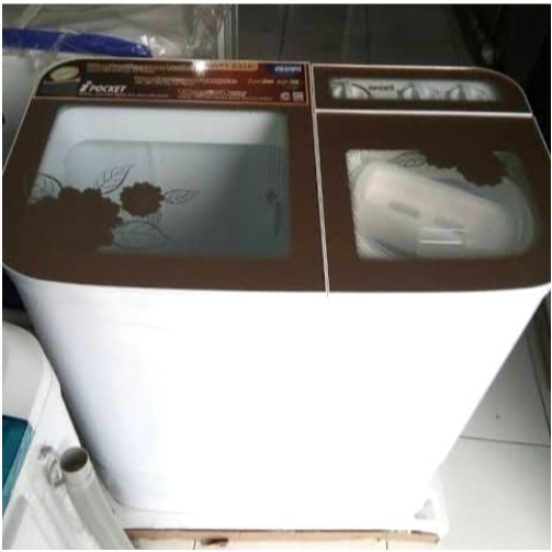 AKARI Mesin Cuci 2 Tabung 8 Kg Tempered Glass Kaca AWM-88SK Turbo Spin