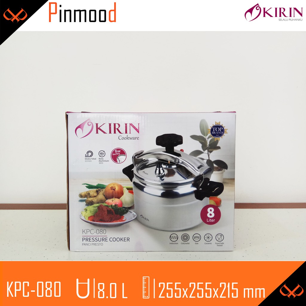 KIRIN PRESTO / PRESSURE COOKER KAPASITAS [8 LITER ] KPC-080 PANCI FREE SEAL RING MURAH