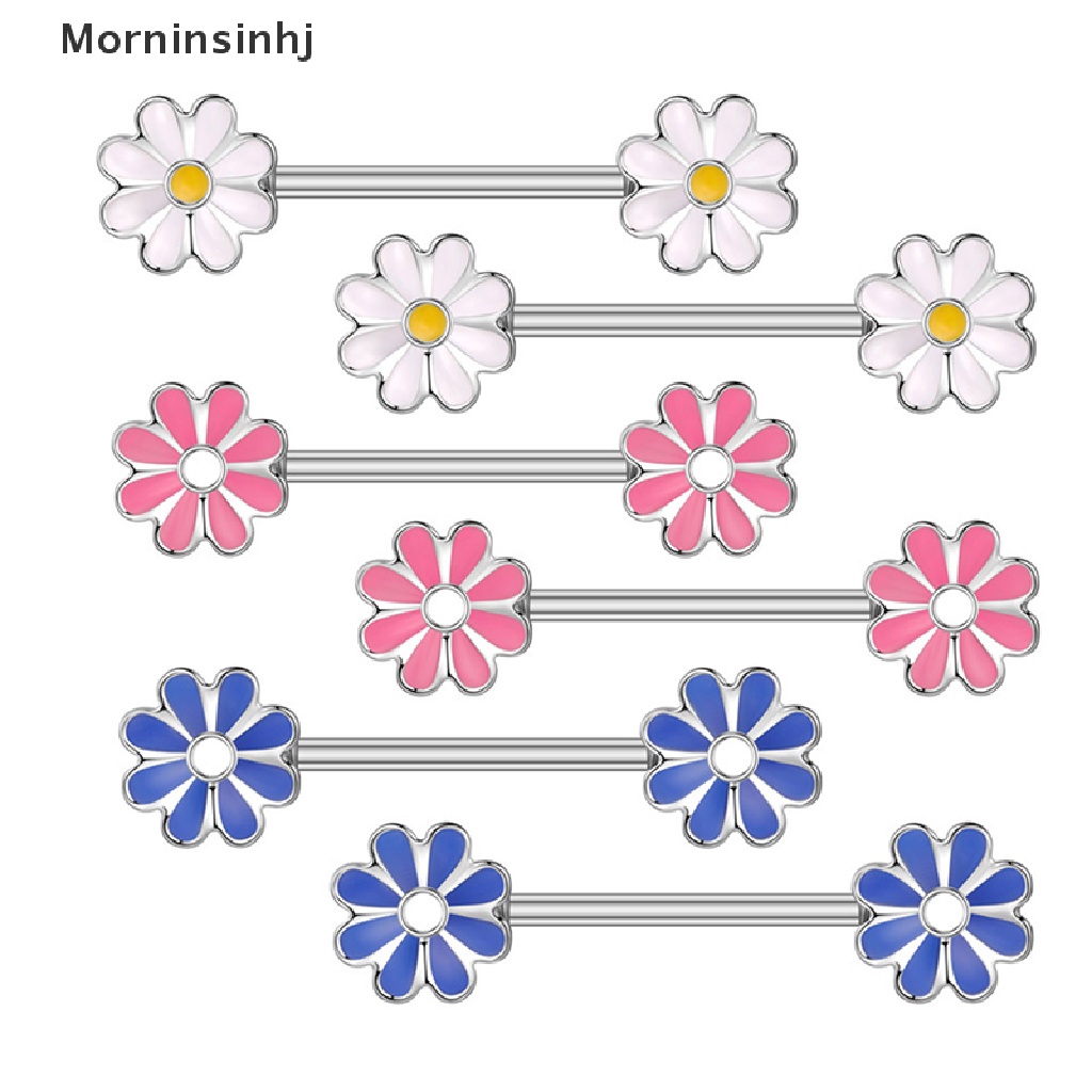 1 Pasang Cincin Tindik Puting Payudara Desain Butterfly Flower Bear Barbel Bahan Baja