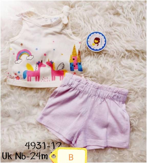 Setelan Oblong Kutung Celana Pendek 0-24m Bayi Anak Lucu CarterLove