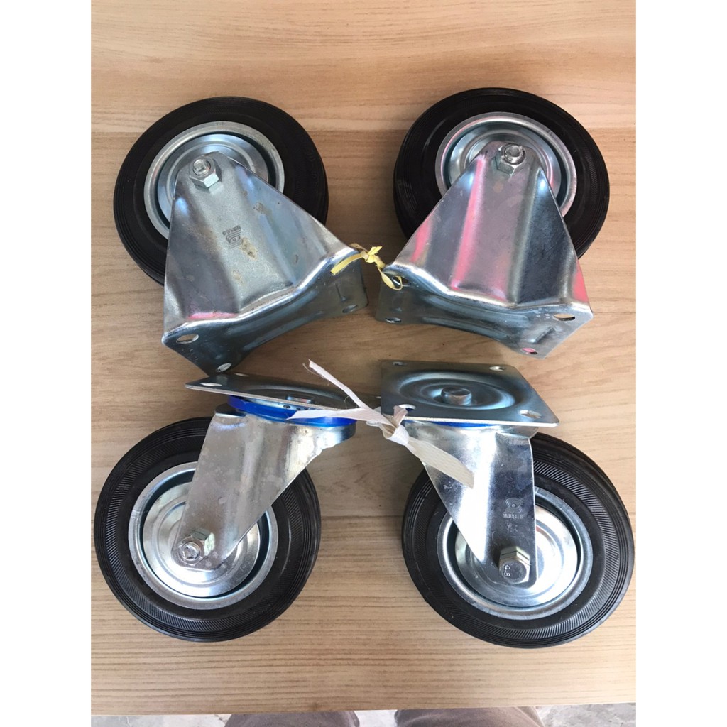 Roda Gerobak 1 Set Troli Karet 5" ( 2 hidup 2 mati ) per set