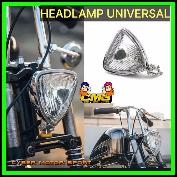 Lampu Headlamp Motor universal. universal custom classic. Lampu motor