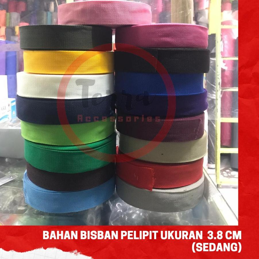 

*BestSeller* Tali Webbing Bisban Pelipit Ukuran 3.8 cm Sedang Variasi Warna Murah (27 meter) Terbaik