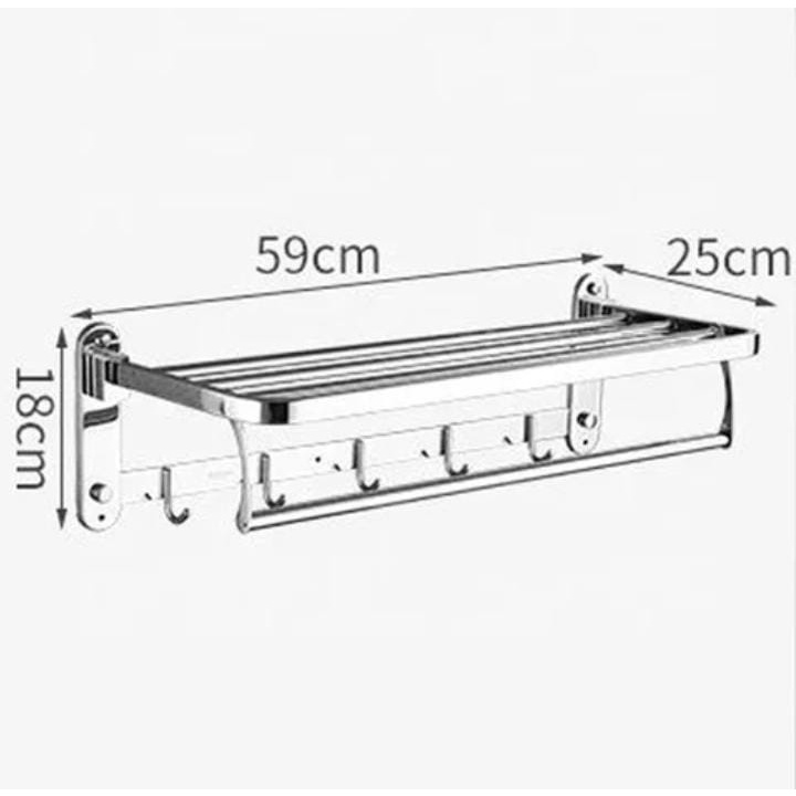 Rak Handuk Stainless Steel Premium Anti Karat Rak Kamar Mandi Gantungan Handuk Stainless