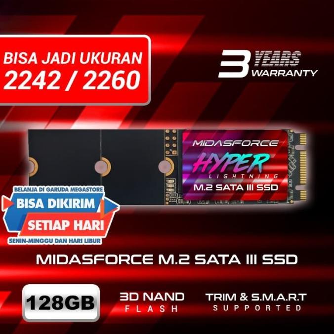 TERMURAH SSD M.2 SATA 128GB MIDASFORCE HYPERLIGHTNING
