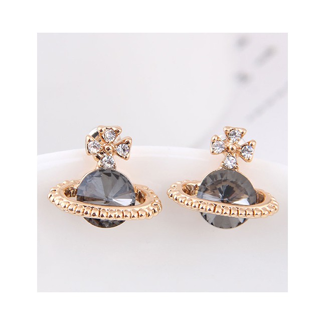 LRC Anting Tusuk Fashion Saturn Stud Earrings A58321