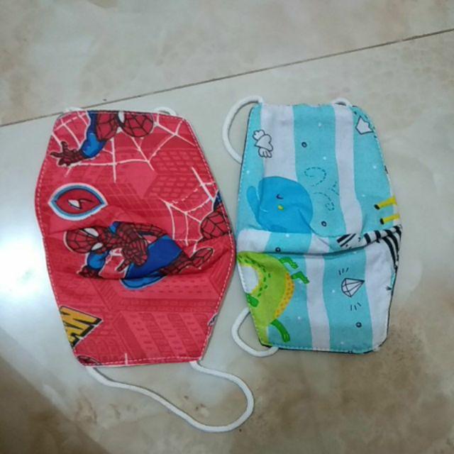Masker Kain Anak Earloop 2 Lapis Bahan Katun 2-10 Tahun Termurahh