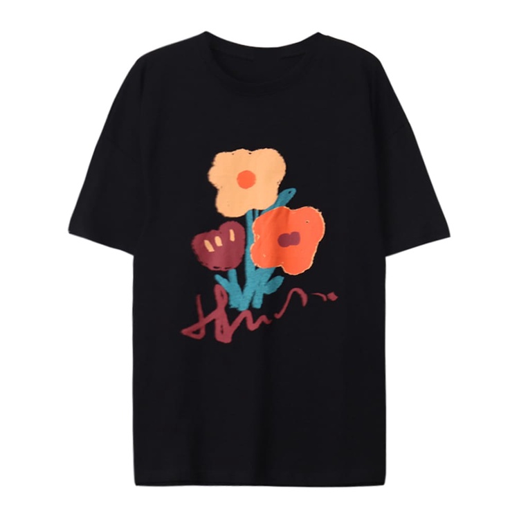 kaos oversize wanita / hu flowers