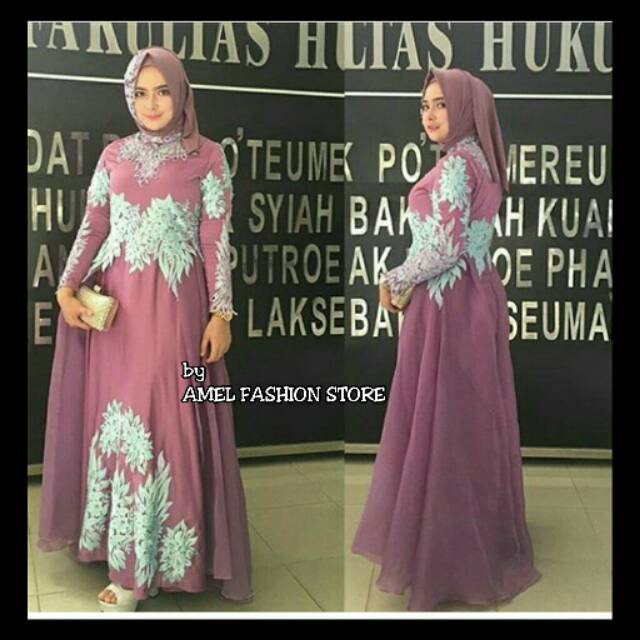 LONGDRESS MUSLIM / DRESS PESTA / LONGDRESS MEWAH / BAJU UNDANGAN / GAUN PESTA / GAUN MUSLIM MODERN