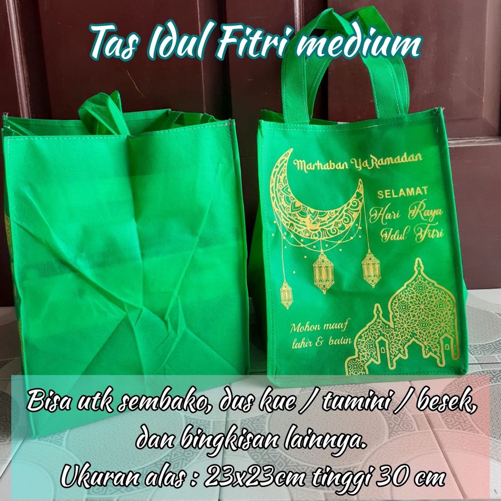 

Tas lebaran Idul Fitri medium utk nasi kotak box kue tumini thinwall bingkisan sembako / buka puasa