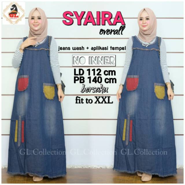 SYAIRA OVERALL/ GAMIS JEANS OVERALL
