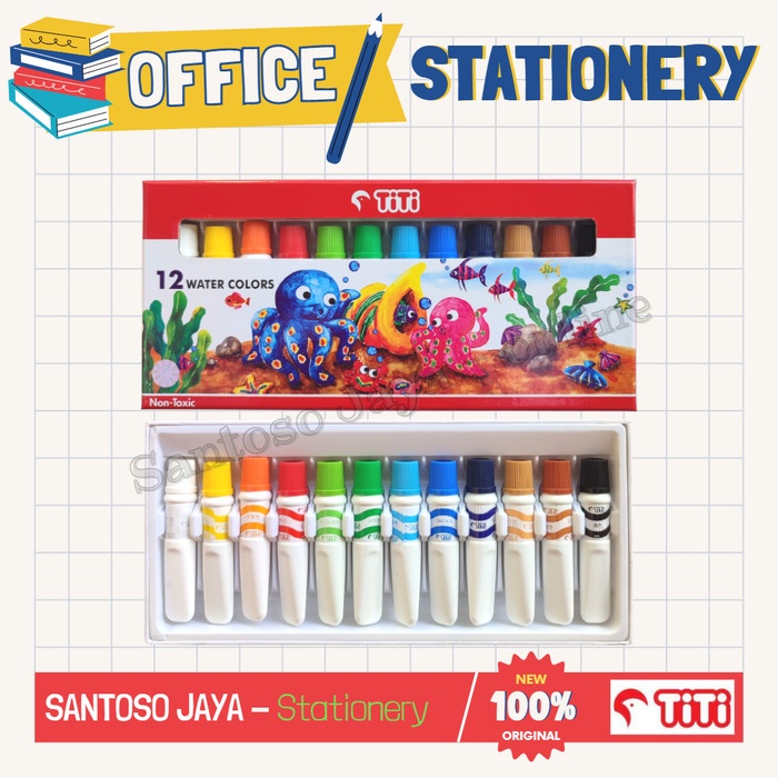 

Cat Air TITI 12 Warna - Water Colors 12x6ml - WC-6ML-12