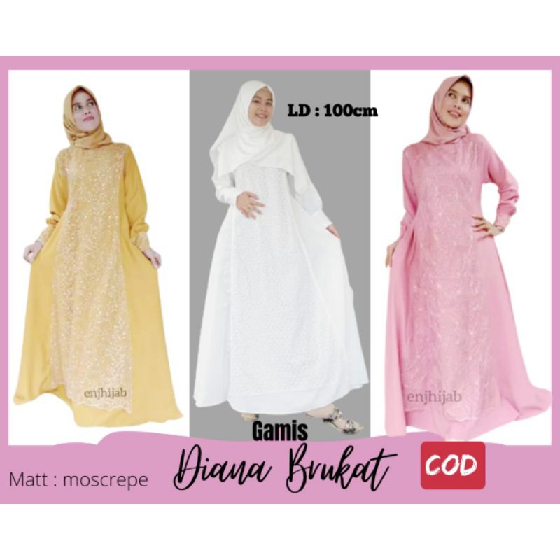 Fashion Muslim Gamis Panjang Dress Wanita Muslimah Diana