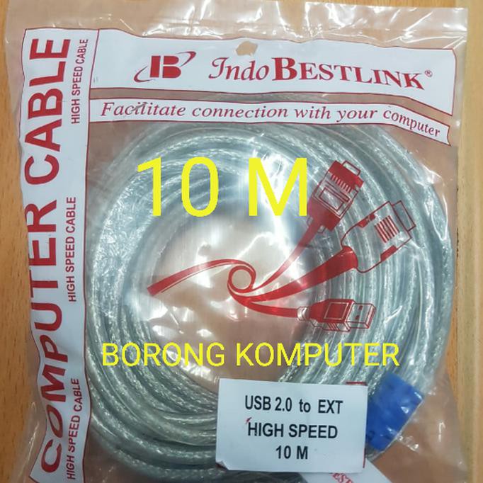 KABEL USB EXTENSION 10M MALE TO FEMALE 10 Meter PENYAMBUNG USB