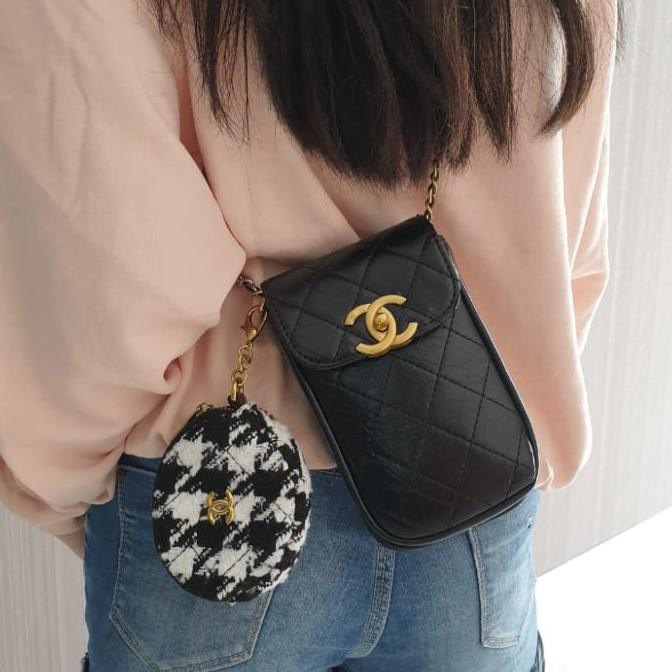 Tas Selempang Wanita Import Chanel Sling Hpo Set Dompet Coin Semprem Djamenashop