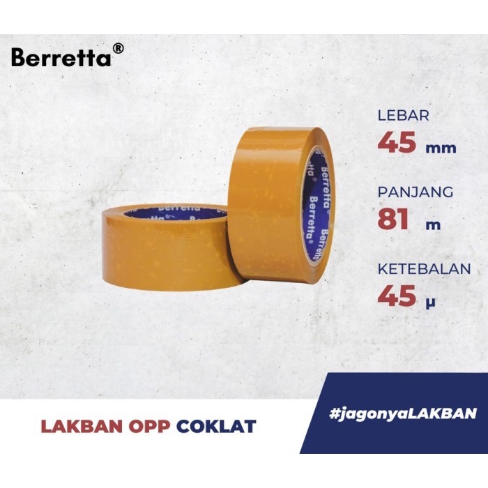 Lakban Bening Coklat 1 Dus Opp Packaging Tape Warna Bening dan Coklat