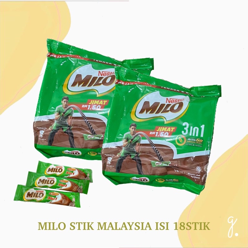 

MILO STIK MALAYSIA 3IN1 ISI 18 STICKS SACHET