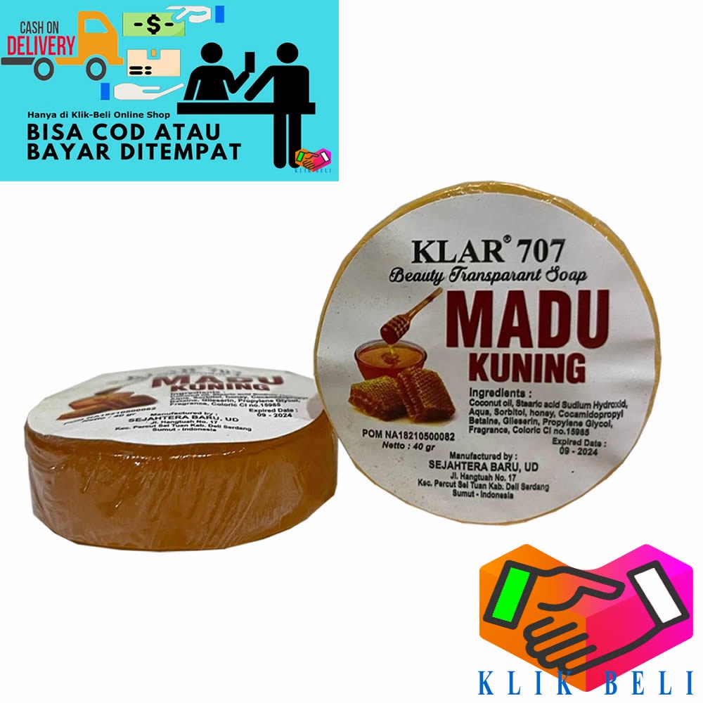 KLAR Sabun Madu Kuning 707 Sabun Honey Pemutih Kulit Perawatan Kecantikan Wajah