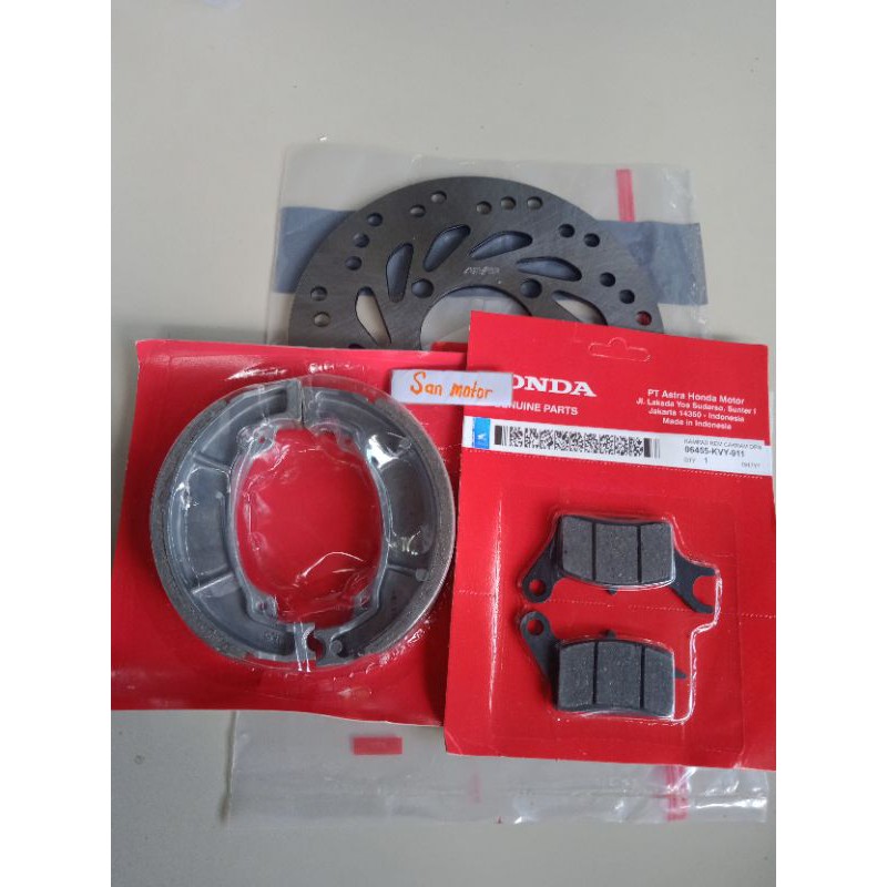 Paket Hemat Piringan Cakram+Kampas Rem Depan Belakang Beat Kabu Scoopy Karbu Spacy Karbu (KVY)