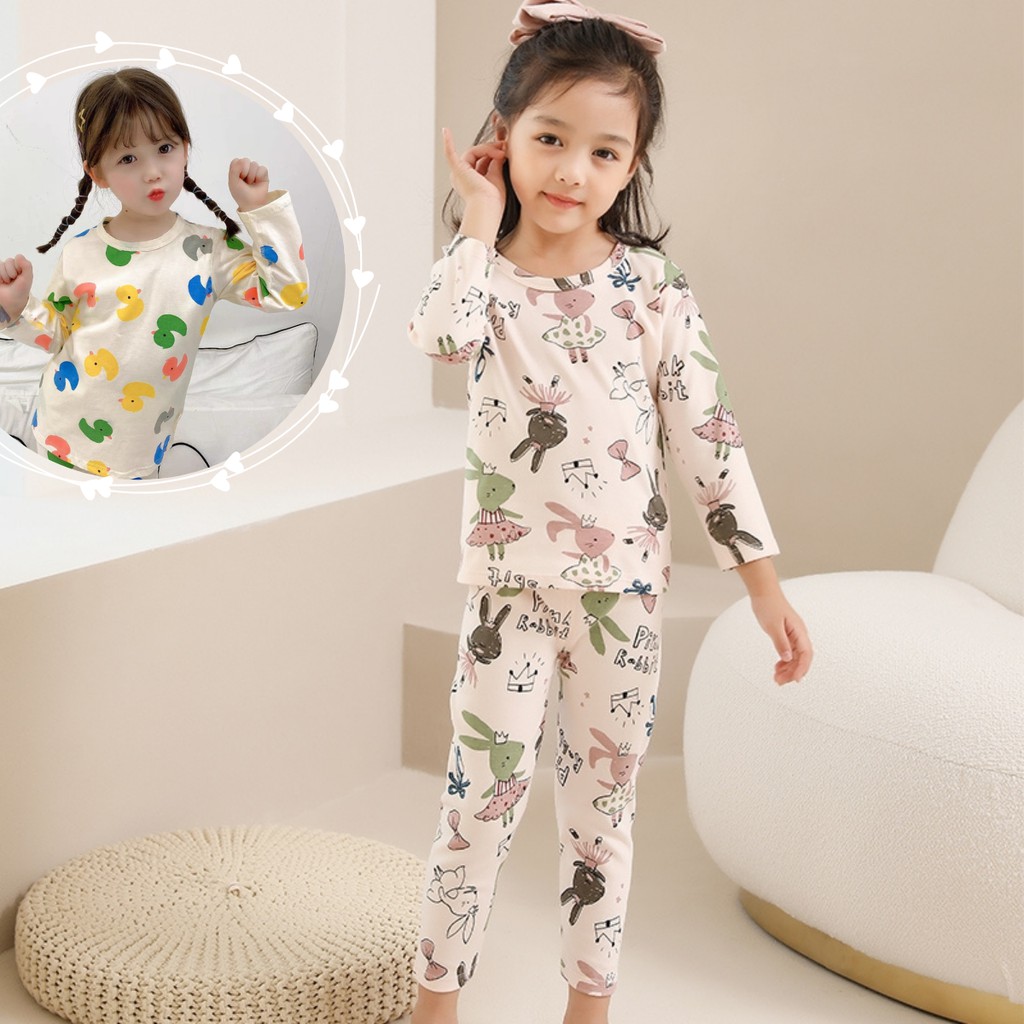 Pajamas Sunday uk 5-7 Tahun / Baju Tidur Anak Perempuan IMPORT Piyama Branded Karakter Setelan