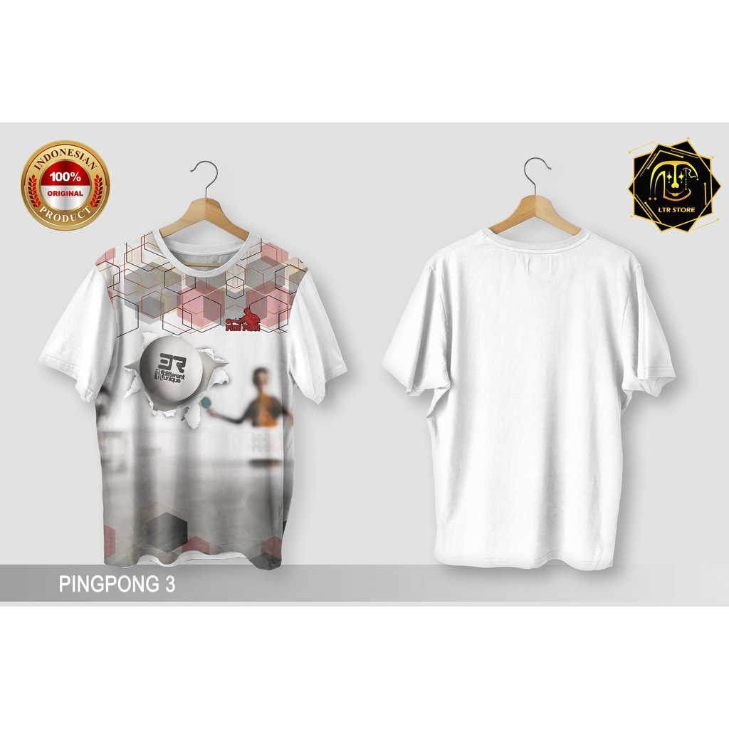 [ BAYAR DI TEMPAT ] BAJU PRINTING GAMBAR PINGPONG 3 - KAOS DISTRO ORIGINAL MOTIF OLAH RAGA SPORT SPO