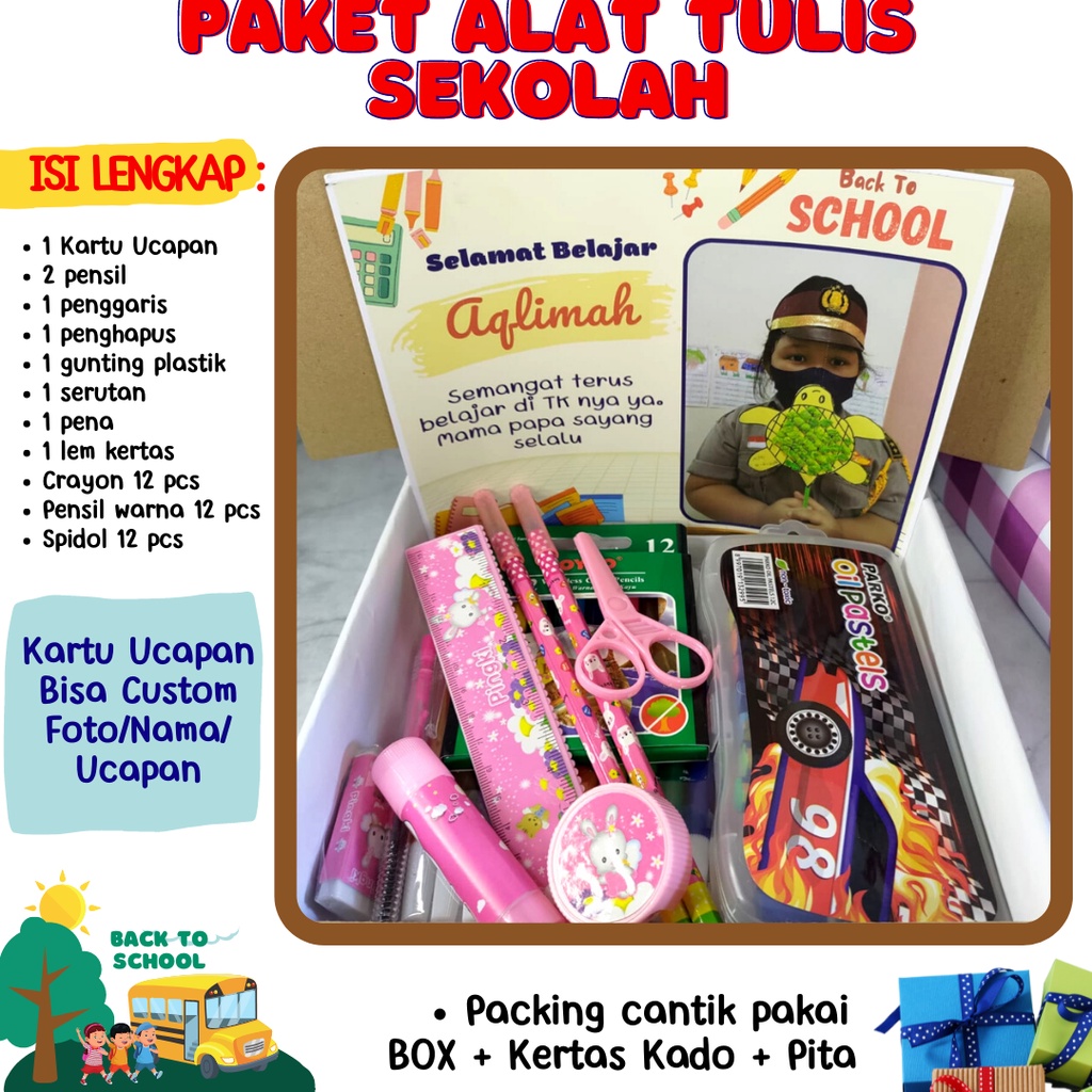 

Set Alat Tulis Anak TK Paud SD Paket Alat Tulis Lengkap Peralatan Sekolah stationery set stationary lucu murah aesthetic Hampers Alat Tulis Back To School