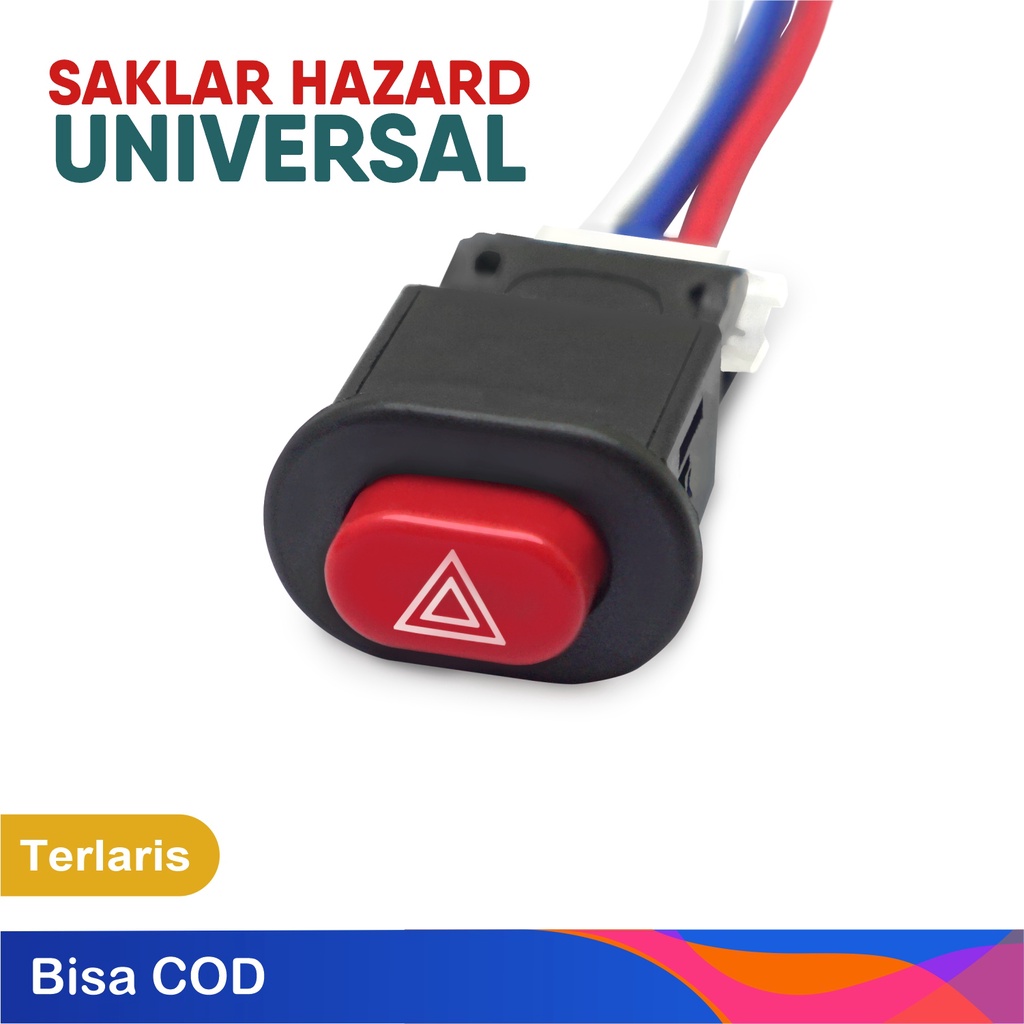Saklar Tombol On Off Lampu Hazard / Saklar Hazard Motor / Saklar Hazard Universal