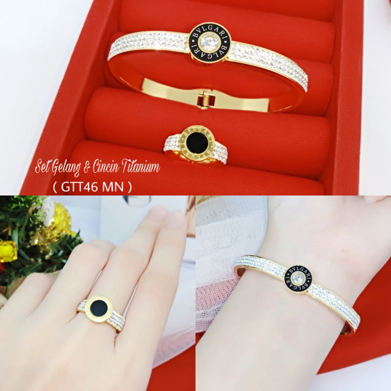 Gelang Titanium Set Cincin Wanita GTT46 MN