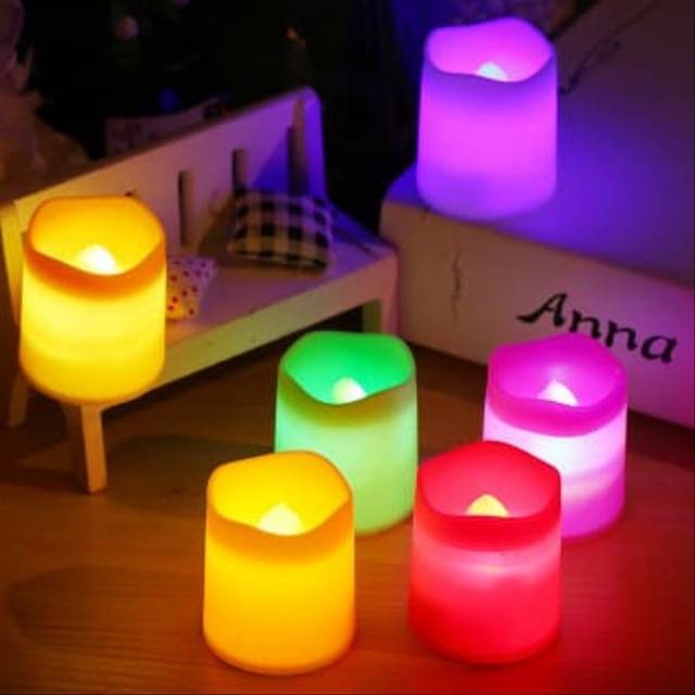 Lilin LED Smokeless Candle Lilin Elektrik 7 Warna / Lilin Electric Perlengkapan Pesta Ulang Tahun