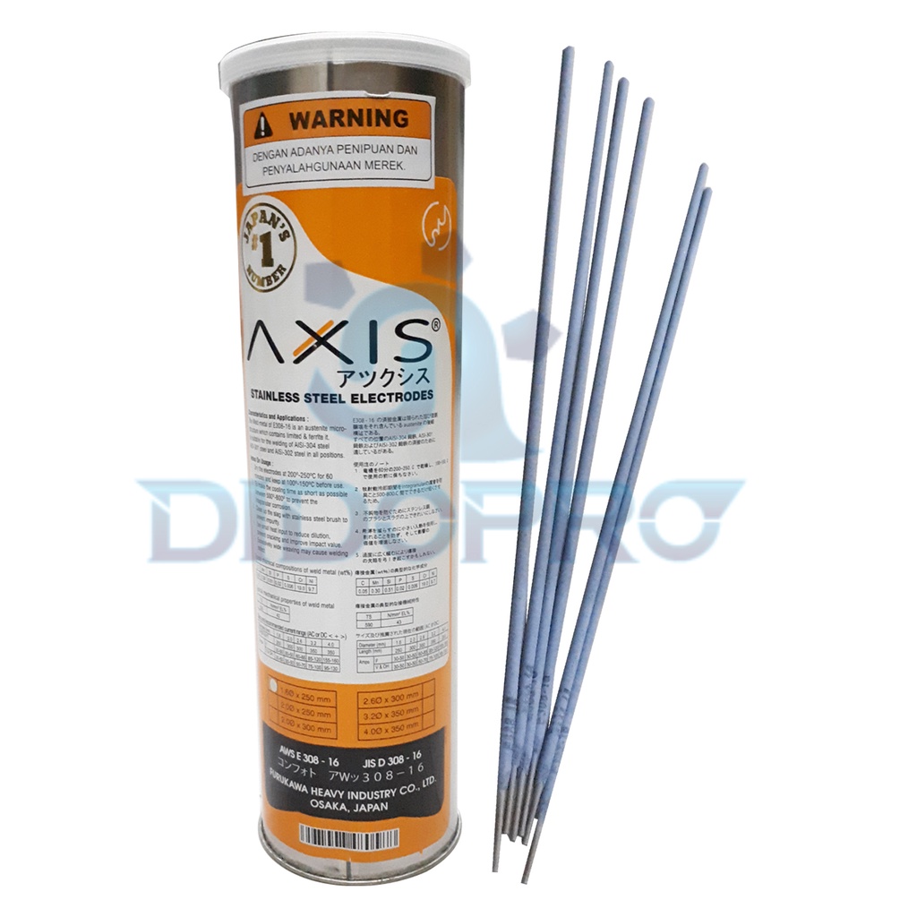 AXIS Kawat Las Stainless Steel 1.6mm x 300mm Eceran Per Biji