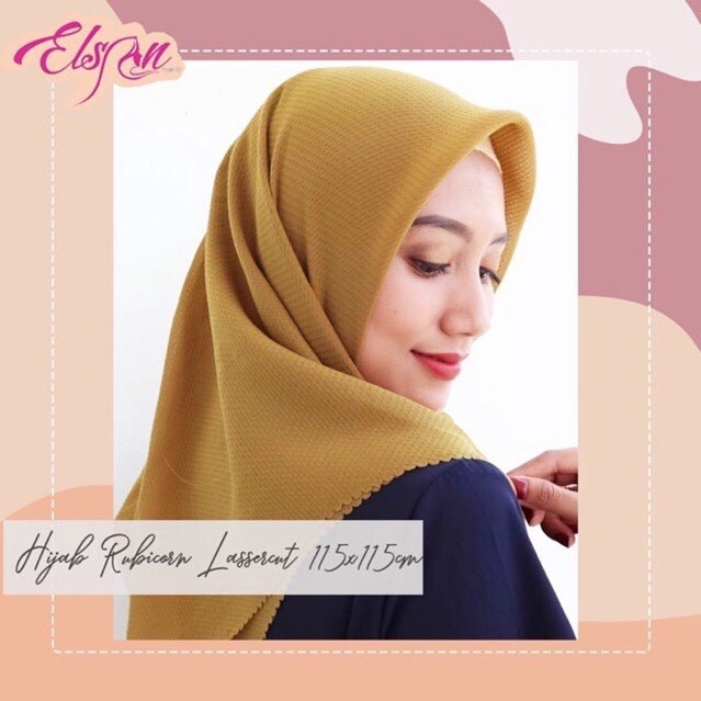 Terlaris Hijab segi empat potton lasercut burberry