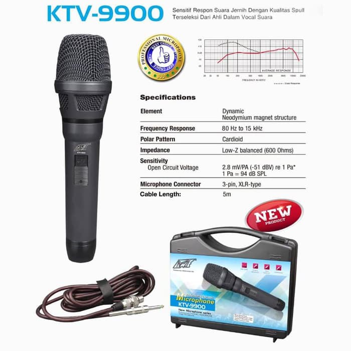 Microphone PEWIE KTV 9900 - Mic kabel KTV9900