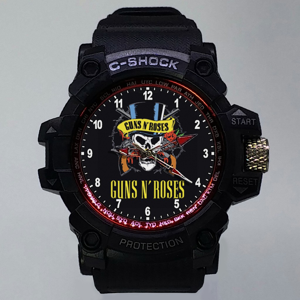 (ISTIMEWA BOSSQUE) JAM TANGAN GUNS N' ROSES LIST MERAH - EXCLUSIVE 2