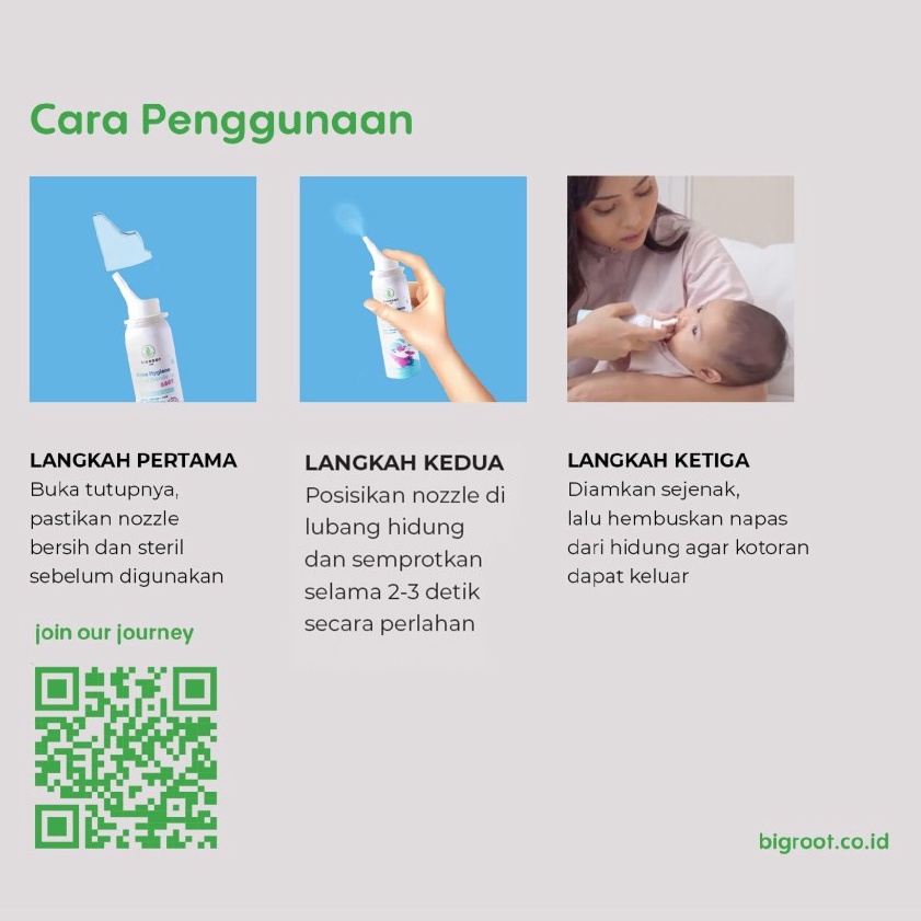 Nasal Spray Pencuci Hidung Bayi Bigroot Nose Hygiene Ultra Gentle Baby 50ml