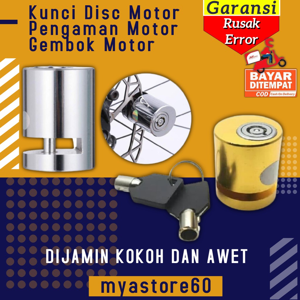 Kunci Disc Motor Cakram Rem Disk Brake Piringan Rem Pengunci Pengaman Anti Maling Thief Gembok Aman