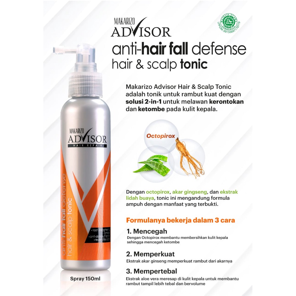 MAKARIZO ADVISOR HAIR REPAIR ANTI HAIR FALL DEFENSE HAIR &amp; SCALP TONIC 240ML