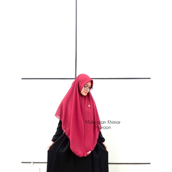 [COD] MALAYSIAN KHIMAR MATERIAL BABYDOLL ARMANY BY RURIHIJABSYARI-Maron
