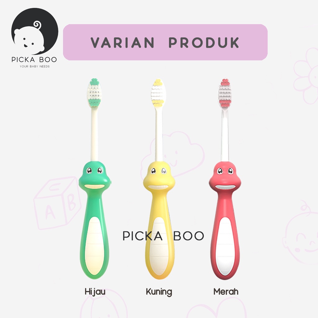 PICKA BOO Sikat Gigi Anak Bayi Karakter Gigi Bulu Halus Usia 2 Tahun