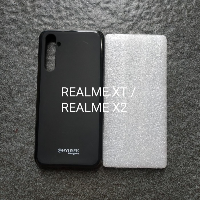 REALME XT / REALME X2 SOFTCASE KARET HITAM SILIKON MANTAP