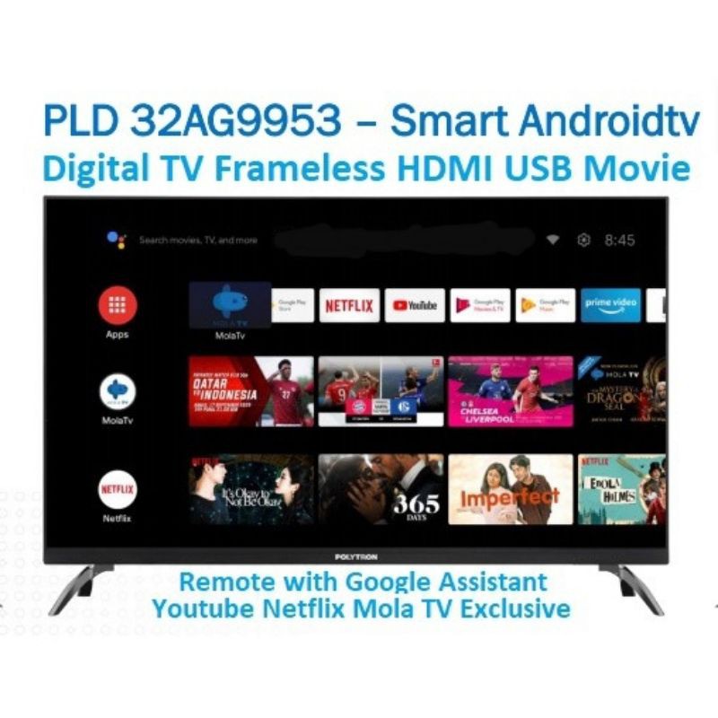 LED TV POLYTRON 32AG9953 32 INCH USB MOVIE HD HDMI ANDROID GARANSI RESMI