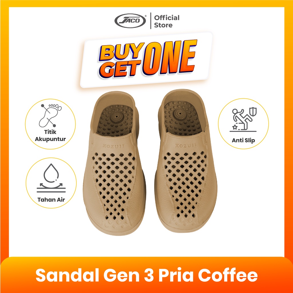 BUY 1 GET 1 - Sandal Terapi Refleksi Generasi 3 for Man Coffee Black