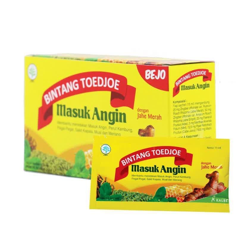 

Bintang Toedjoe jamu masuk angin jahe merah per box isi 12 sachet atau 6 sachet